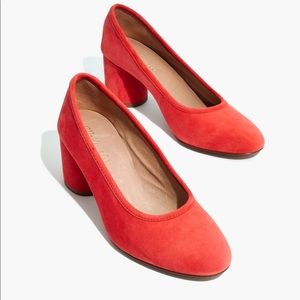 ISO MADEWELL REID PUMP IN RED SUEDE SIZE 9 or 9.5